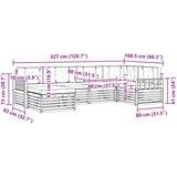  Set vanjskih sofa 6 kom. Prirodna i bež 327 x 168,5 x 73 cm | shoptok.hr
