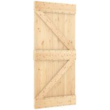  Klizna vrata Prirodna i bijela 90 x 210 cm Masivna borovina | shoptok.hr