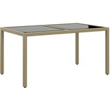  Vrtni stol 150 x 90 x 75 cm od kaljenog stakla i poliratana bež | shoptok.hr