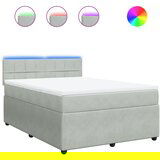 Maison Chic Box spring postelja - Vzmetna postelja z vzmetnico svetlo siv 140x190 cm žamet SL17026, (21894686) | Shoptok.si