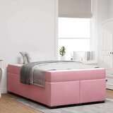 vidaXL Okvir kreveta s madracem Ružičasta 120 x 190 cm Baršun | shoptok.hr