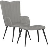  Stolica za opuštanje s osloncem za noge svjetlosiva baršunasta | shoptok.hr