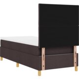 Box Spring Krevet s madracem i LED svjetlom tamnosmeđi 90x200 cm tkanina | shoptok.hr