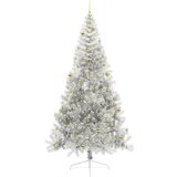  Umjetna preddekorirana božićna jelka srebrna 240 cm PET | Shoptok.si
