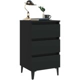 vidaXL noćni ormarić s metalnim nogama crni 40 x 35 x 69 cm | shoptok.hr