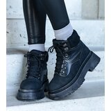 Gemre Black ankle boots on a thick sole with fur Best | Shoptok.si