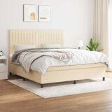 Maison Chic Box spring postelja - Vzmetna postelja z vzmetnico krem 160x200 cm blago SL20998, (21880936) | Shoptok.si