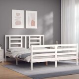  Za krevet s uzglavljem sivi 160 x 200 cm od masivnog drva | shoptok.hr