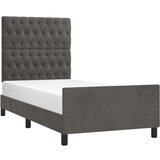  Posteljni okvir z vzglavjem temno siv 90x190 cm žamet, (20788218) | Shoptok.si