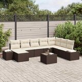  Sjedeća garnitura za vrt 8 kom. Smeđa i krem poliratan 319 x 209 x 85 cm | shoptok.hr