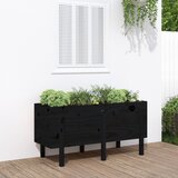 vidaXL Vrtna visoka greda črna 121x50x57 cm trdna borovina Cene