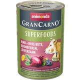 Animonda GranCarno Adult Superfoods 6 x 400 g - Govedina + cikla, kupine, maslačak | shoptok.hr