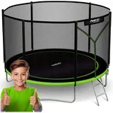 vrtni trampolin 312 cm (10 ft) s vanjskom mrežom i ljestvama, zeleni