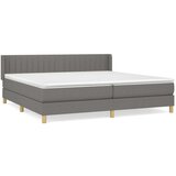  Box spring postelja z vzmetnico temno siva 200x200 cm blago, (20723867) | Shoptok.si