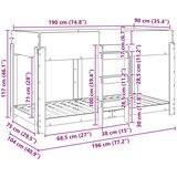 Krevet na kat za djecu Staro drvo 90 x 190 cm Konstruirano drvo | shoptok.hr