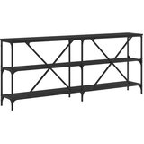  Konzolni stol crni 180x30x75 cm od konstruiranog drva i željeza | shoptok.hr