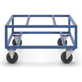 Kongamek transportni voziček za palete KM221, dxšxv 1200 x 1000 x 650 mm, modre barve, 2 vrtljivi in 2 fiksni kolesi | Shoptok.si