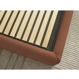 Bobochic Paris Oranžna oblazinjena zakonska postelja s prostorom za shranjevanje/brez vzglavja z letvenim dnom 180x200 cm Inera – | Shoptok.si