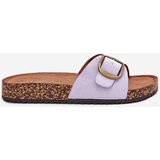 Boto Women's Slippers With Buckle On Cork Platform Lilac Zavira | Shoptok.si