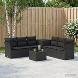  Set sofe 8 kom. Crna Poli Rattan i čelik | shoptok.hr