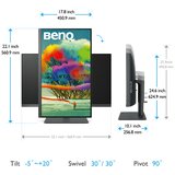 BenQ Monitor 27" - PD2705U (IPS, 16:9, 2560x1440, 5ms, 350dc/m2, DP, HDMI, USB-C, Speaker, Pivot) | shoptok.hr