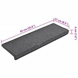  Prostirke za stepenice 15 kom 65x21x4 cm tamno sive pravokutne rubove | shoptok.hr