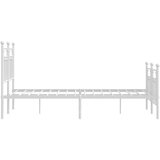vidaXL Kovinski posteljni okvir z vzglavjem in vznožjem bel 120x200 cm | Shoptok.si