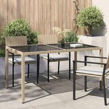  Vrtni stol 150 x 90 x 75 cm od kaljenog stakla i poliratana bež | shoptok.hr
