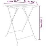 Sklopivi bistro stol 55 x 54 x 71 cm masivna tikovina i čelik | Eponuda.ba