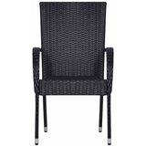  7-dijelni vrtni blagovaonski set od poliratana crni | shoptok.hr