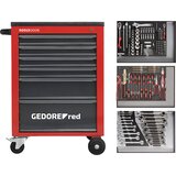 Gedore Delavniški voziček MECHANIK, napolnjen, 6 predalov, 129 kosov, rdeče/črne barve, VxŠxG 910 x 628 x 418 mm | Shoptok.si