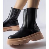 Gemre Black ankle boots on light pink sole Garden | Shoptok.si