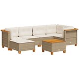 vidaXL 7-dijelni set vrtnih sofa od poliratana s jastucima bež | shoptok.hr