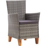  The Living Store Vrtni stoli 2 kosa z blazinami poli ratan sive barve - Vrtni Stol, (21460678) | Shoptok.si