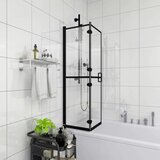  Sklopiva pregrada za tuš ESG 120 x 140 cm crna | shoptok.hr