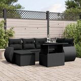 vidaXL 7-dijelni set vrtnih sofa od poliratana s jastucima crni | shoptok.hr