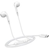 Oem Mayaxess, Žične USB-C slušalke za iPhone 15 Pro z vgrajenim mikrofonom, Bela, (5000299360) | Shoptok.si