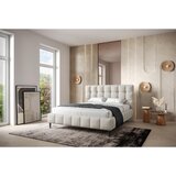 MID.YOU OBLAZINJENA POSTELJA 160 cm x 200 cm , les, tekstil, leseni material bež | Shoptok.si