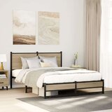 vidaXL Metalni okvir kreveta s uzglavljem boja hrasta sonome 137x190cm | shoptok.hr