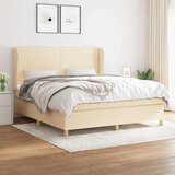  Krevet s oprugama i madracem krem 160x200 cm od tkanine | shoptok.hr