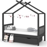  Okvir za dječji krevet s ladicom tamnosivi 80 x 160 cm borovina | shoptok.hr