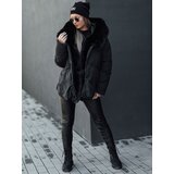 DStreet Kurtka damska zimowa LUNAVI pikowana z futerkiem czarna | shoptok.hr