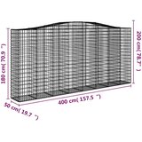  Gabionska košara s lukom 400x50x180/200 cm pocinčano željezo | Eponuda.com