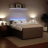 vidaXL Box spring postelja z vzmetnico svetlo siv 140x190 cm žamet | Shoptok.si