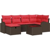 vidaXL Vrtna sedežna garnitura z blazino 7 pcs Rjava Poly ratan, (5000020903) | Shoptok.si