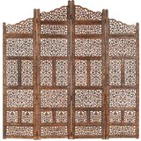 Sobna Ročno izrezljan paravan 4-delni rjav 160x165cm trden mangov les, (20619877) | Shoptok.si