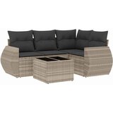 Maison Chic Seti vrtnega pohištva - Vrtna garnitura - Vrtni pohištvo set 5-delna z blazinami siv poli ratan, (21820274) | Shoptok.si