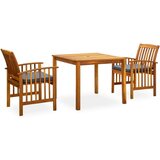  3-dijelni vrtni blagovaonski set od drva bagrema s jastucima | shoptok.hr