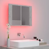  LED kupaonski ormarić s ogledalom siva boja betona akrilni | shoptok.hr