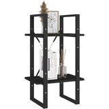 vidaXL Knjižna omara 2-nadstropna črna 40x30x70 cm trdna borovina | Shoptok.si